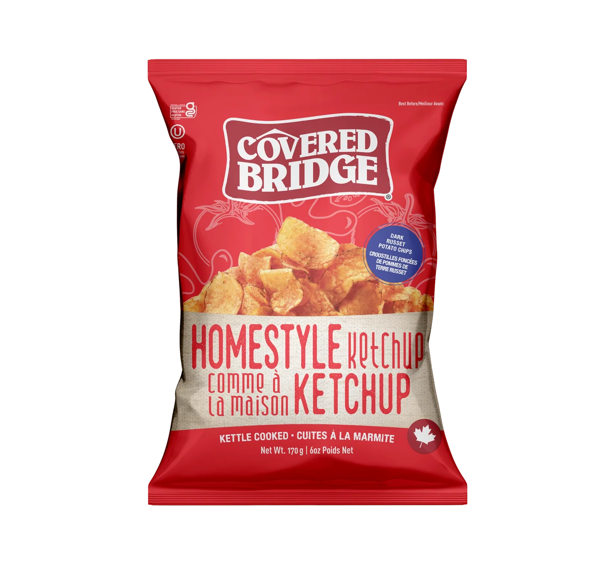 Covered Bridge Potato Chips - Homestyle Ketchup - 12 x 170g
