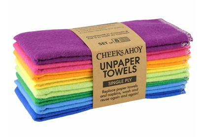 Cheeks Ahoy   Reusable Non-Paper Towels/Rainbow/8pk