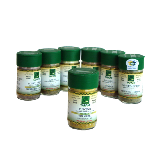 LA FINE FLEUR DE TAPANI   Healthy Choice, Ginger, Hibiscus, less then 30% sea salt (salt shaker)   50ml