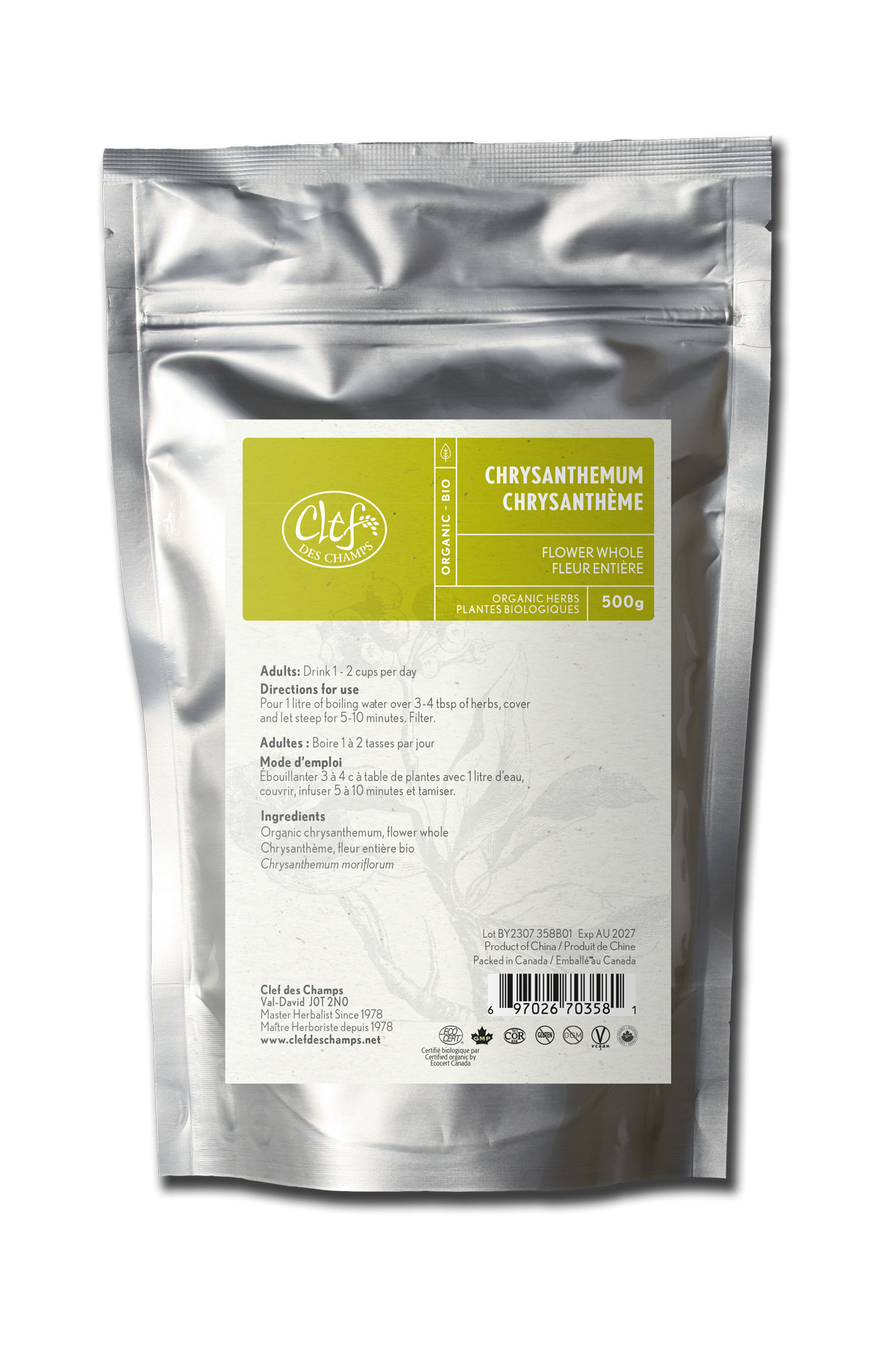 Clef Des Champs - CHRYSANTHEMUM flower organic   500 GR