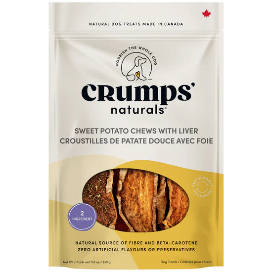 CRUMPS NATURALS DOG -  Sweet Potato & Liver Chews    330g