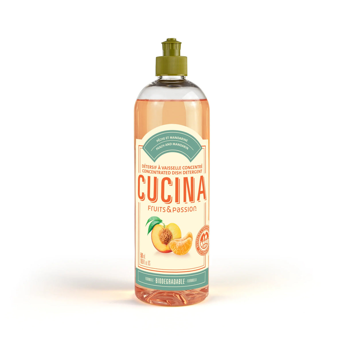 FRUITS & PASSION CUCINA DISH DET PEACH & MANDARIN   500ML pack of 6