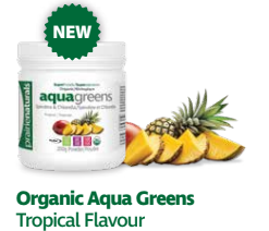 PrairieNaturals   Organic Aqua Greens Organic Spirulina & Chlorella Blend - Tropical   200 g