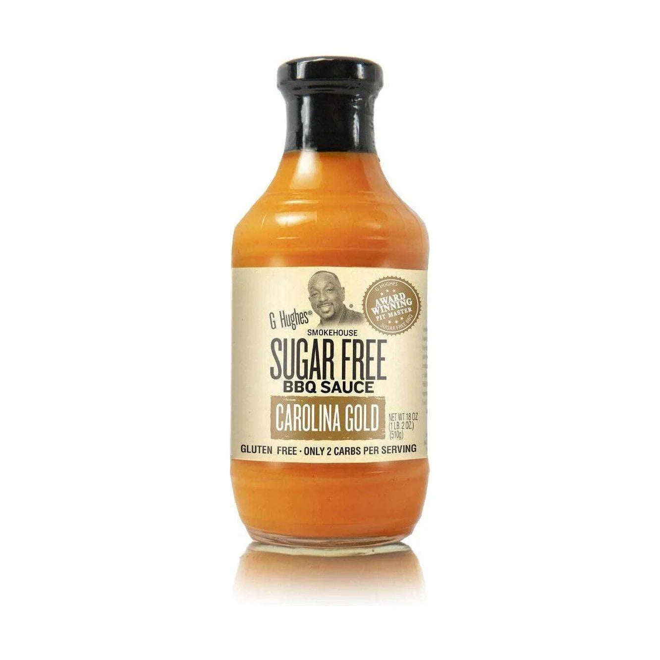 G Hughes Sugar Free Sauce    G Hughes BBQ Sauce    Flavour: Carolina Gold 
Container Size: 510 mL    Case of 6