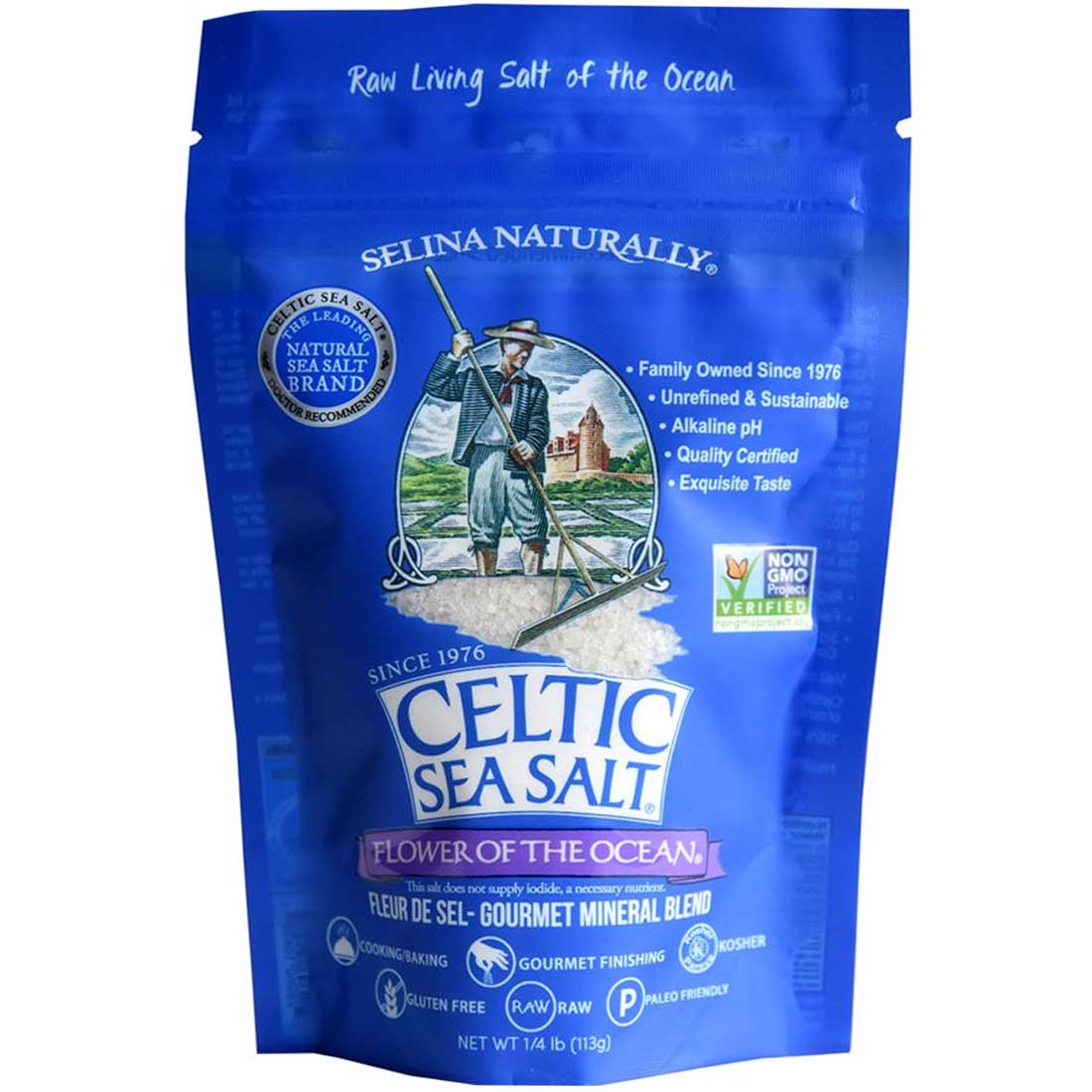 CELTIC SEA SALT    Flower of Ocean ResealableBag 114g