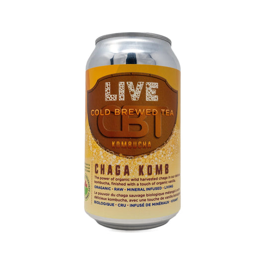 LIVE KOMBUCHA BEVERAGES -   Kombucha, Chaga, Organic (can)    355ml