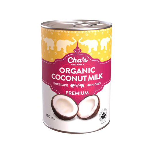 Cha's Organics   Premium Coconut Milk 12 x 400ml