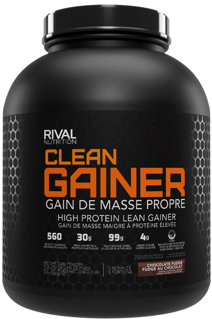 RIVAL NUTRITION - CLEAN GAINER NATURALLY FLAVORED - CHOCOLATE FUDGE - 5lbs