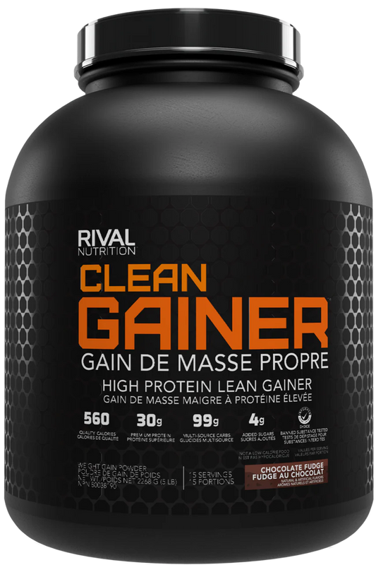 RIVAL NUTRITION - CLEAN GAINER NATURALLY FLAVORED - CHOCOLATE FUDGE - 5lbs