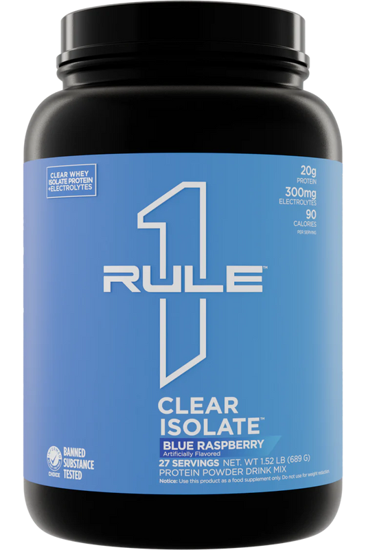 RULE 1 - R1 CLEAR WHEY ISOLATE - BLUE RASPBERRY - 1.52lbs