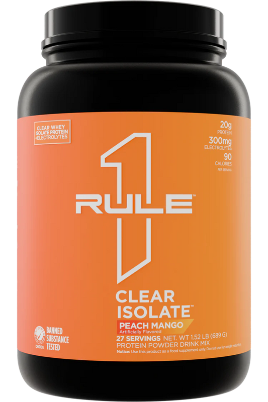 RULE 1 - R1 CLEAR WHEY ISOLATE - PEACH MANGO - 1.52lbs
