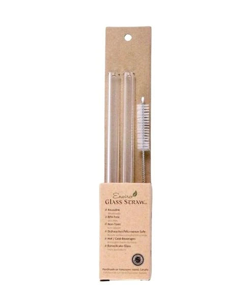 ENVIRO GLASS STRAWS    Combo Smoothie Straws 8" Straight