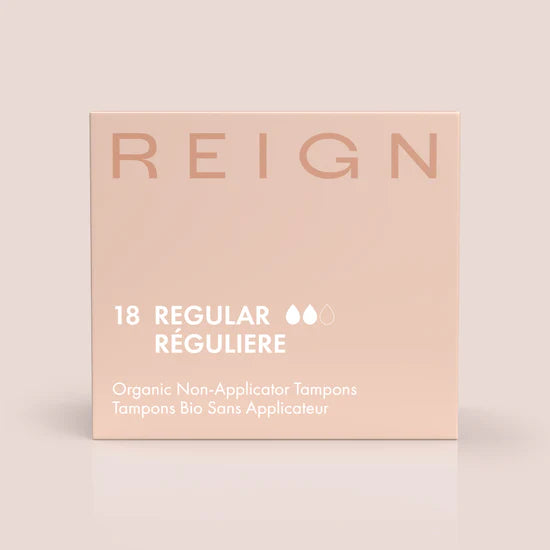 REIGN   Organic Tampons non- applicator - Regular   18 Units/box