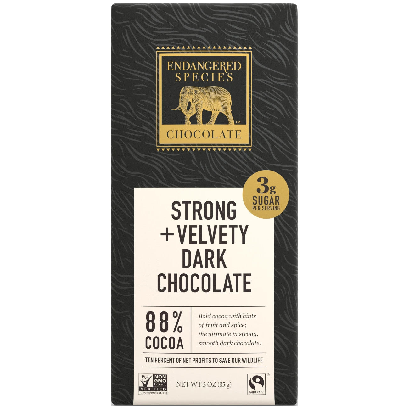 Endangered Species   All-Natural Chocolate Bars   Black Panther 88% Dark Chocolate85G
