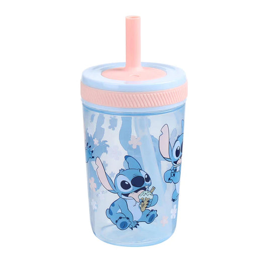 STITCH TUMBLER W/SILICONE STRAW 430ML 1 pack of 6