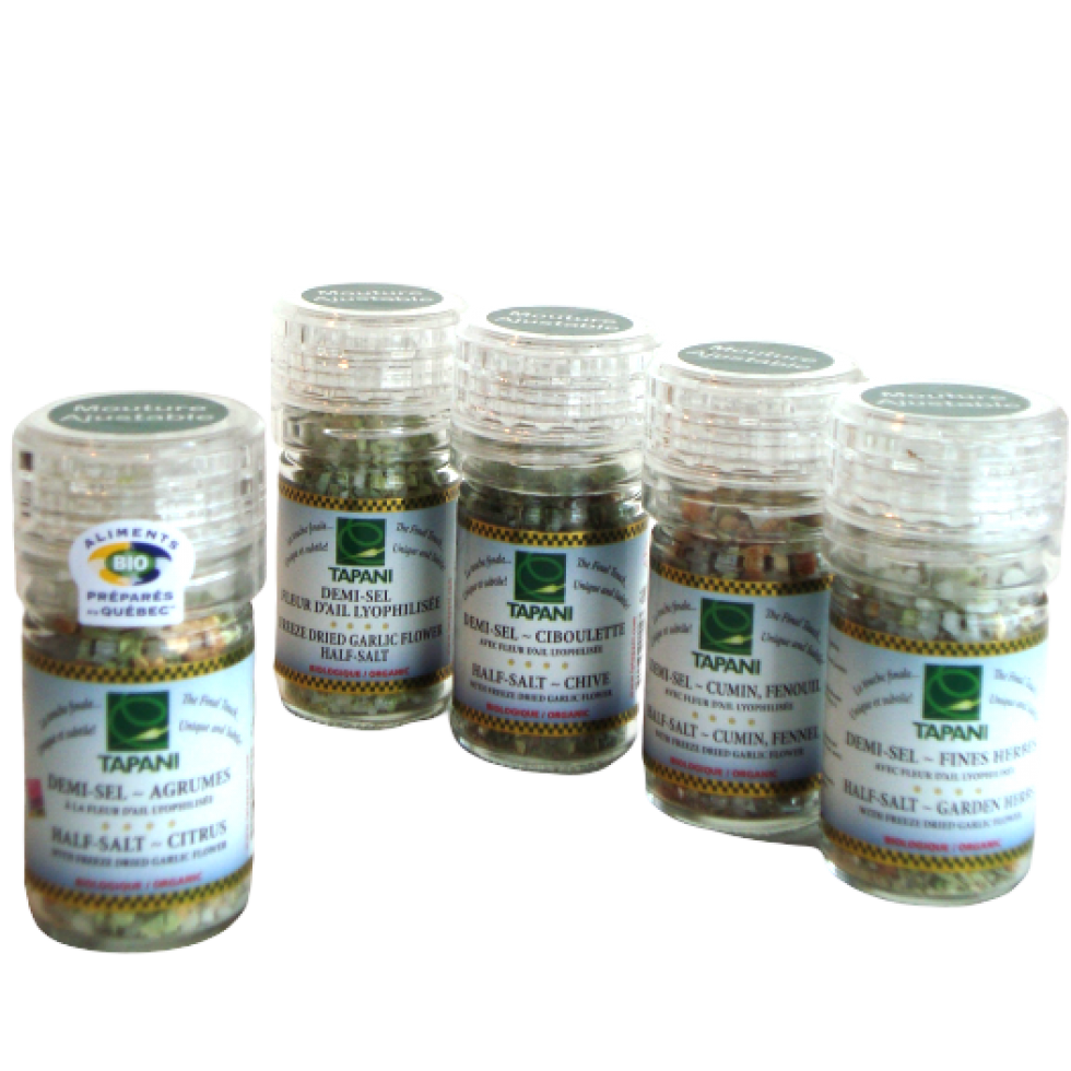 LA FINE FLEUR DE TAPANI    Half-salt, Cumin, Fennel with garlic flower (salt grinder)   50ml