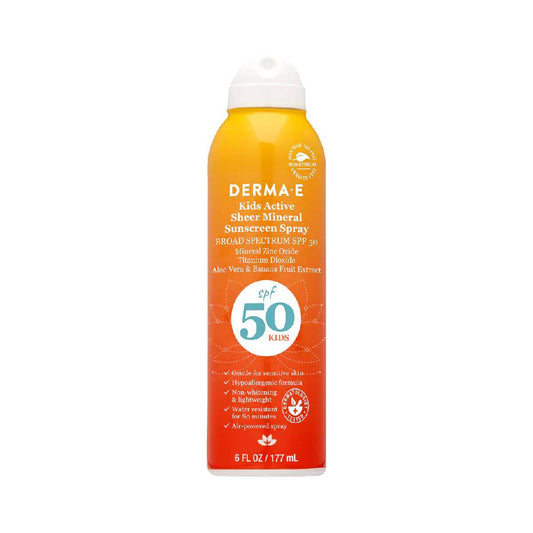 Derma E -    Kids Active Sheer Mineral Sunscreen Spray SPF50 - 177 mL