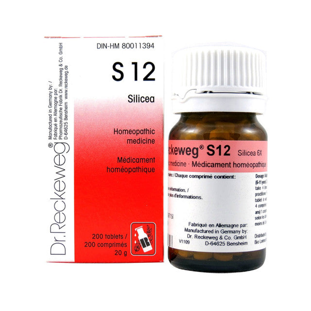 Dr. Reckeweg - S12 - Silicea  12X - 200 tablets/comprimés - 20 g