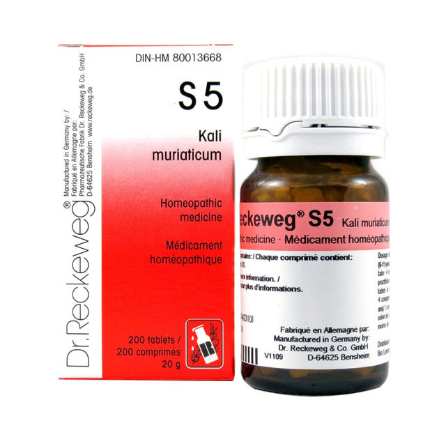 Dr. Reckeweg - S5 - Kali muriaticum  12X - 200 tablets/comprimés - 20 g