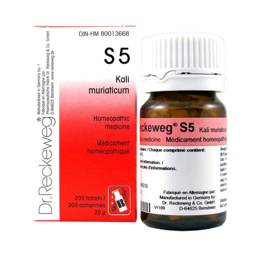 Dr. Reckeweg - S5 - Kali muriaticum  3X - 200 tablets/comprimés - 20 g