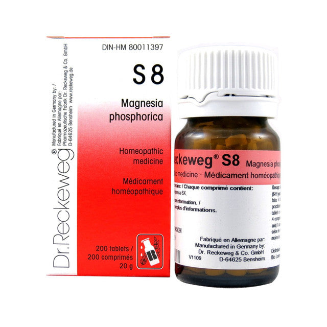 Dr. Reckeweg - S8 - Magnesia phos  3X - 200 tablets/comprimés - 20 g