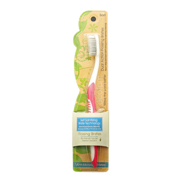ECOFAM   KIDS ANTI BACTERIAL TOOTHBRUSH WITH SILVER, 8PK