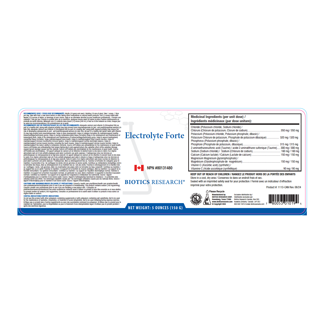 Biotics Research - Electrolyte forte 150g