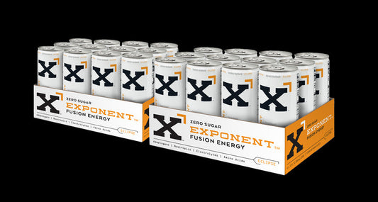 Exponent Energy    Exponent Energy Drink    Flavour: Eclipse 
Container Size: 355 mL    Case of 24 (6 packs of 4)
