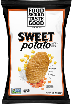 Food Should Taste Good    FSTG Tortilla Chips    Flavour: Sweet Potato 
Container Size: 5.5 oz    Pack of 12