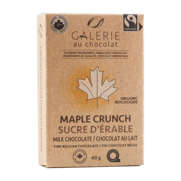 GALERIE AU CHOCOLATE -  Maple Crunch Mini  Milk Chocolate     40g