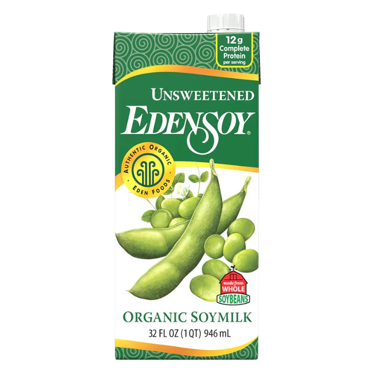 EDEN FOODS  Edensoy Unsweetened Organic Soy Milk - 946ml*12