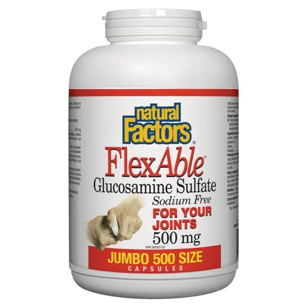 Natural Factors   FlexAble® Glucosamine Sulfate 500 mg   500 capscaps