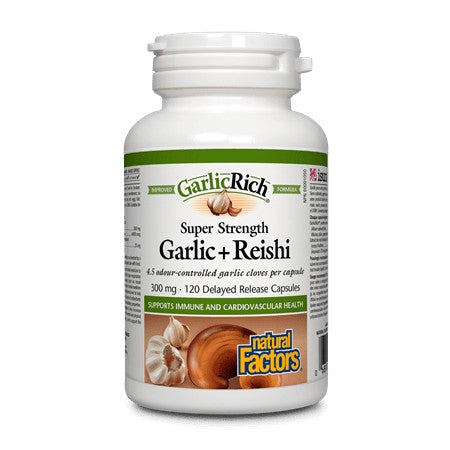Natural Factors   GarlicRich Garlic+Reishi Super Strength 300 mg   120DR caps