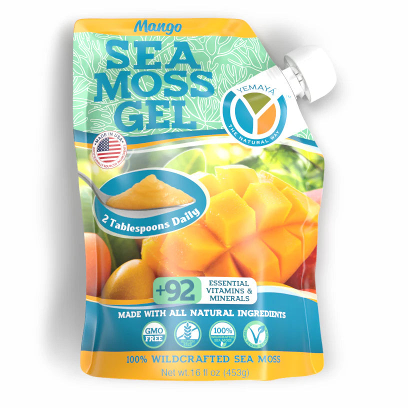 Yemaya Organics_Sea Moss Gel Pouch - Mango - (454g)_454g