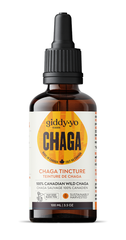 GIDDY-YO   Chaga Tincture - Canadian, Wild harvested, Organic - New Lower Price   100 ml