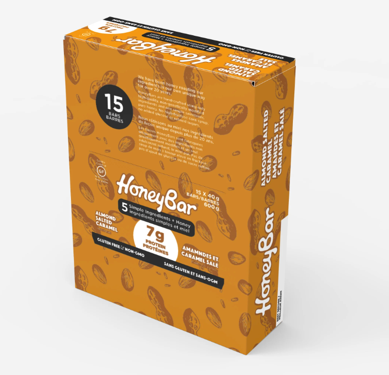 Honey Bar Almond Salted Caramel Snack bar - 15 x 40g bars