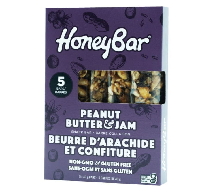 Honey BarPeanut Butter & Jam Snack bar - 5 x 40g bars