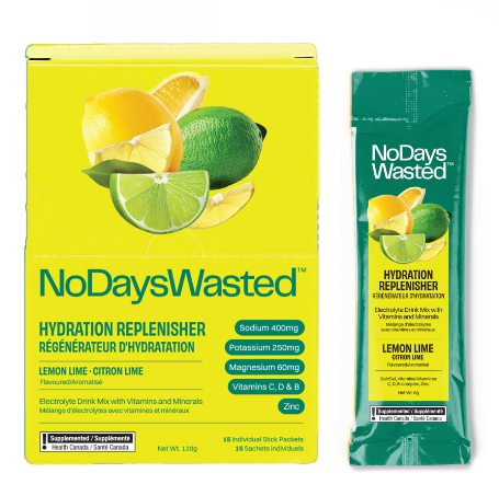 NoDaysWasted  HYDRATION  REPLENISHER   LEMON LIME  ( 15 x 8g )