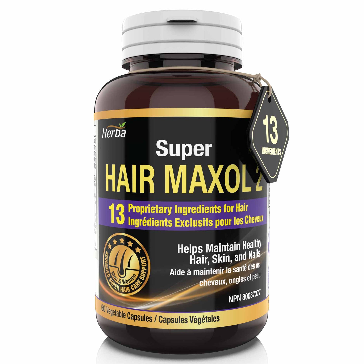 Herba  Hair Maxol 2 655mg - 60 Capsules