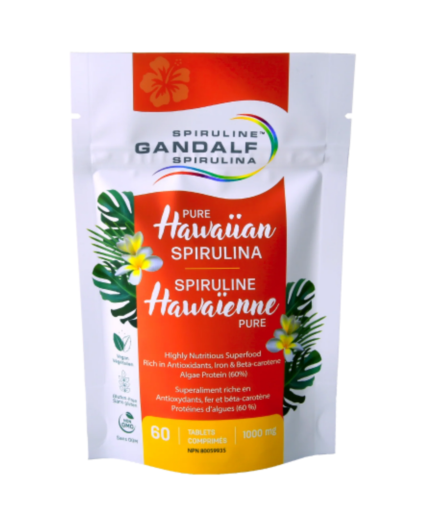 GANDALF    Hawaiian Spirulina 1000mg, 60tabs