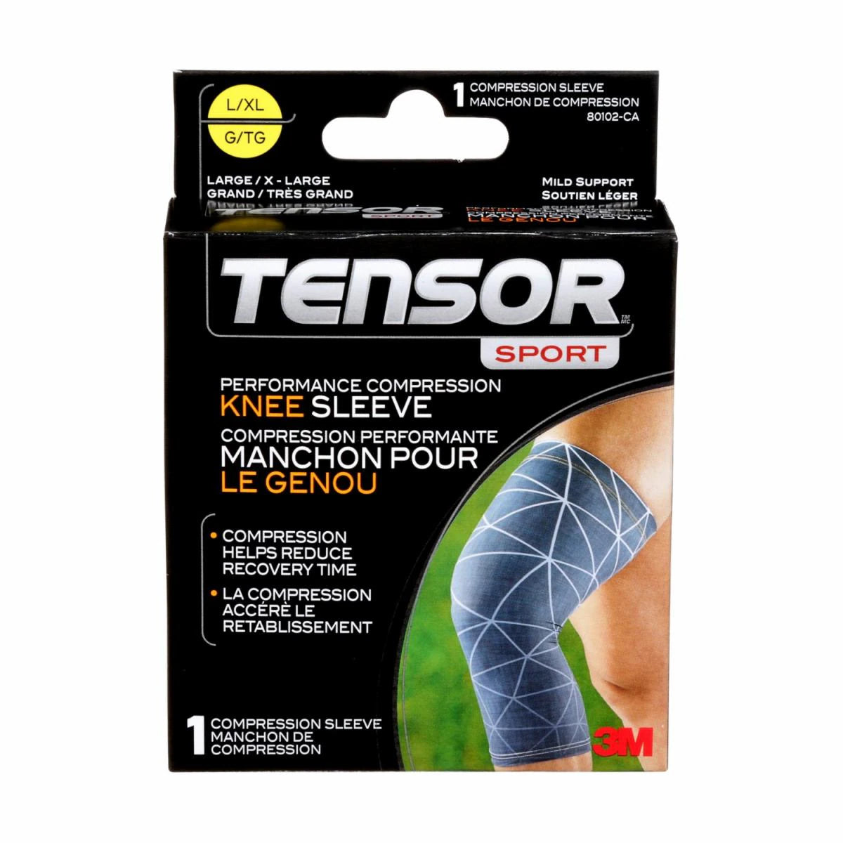 TENSOR SPORT COMPRESSION SLEEVE KNEE LG