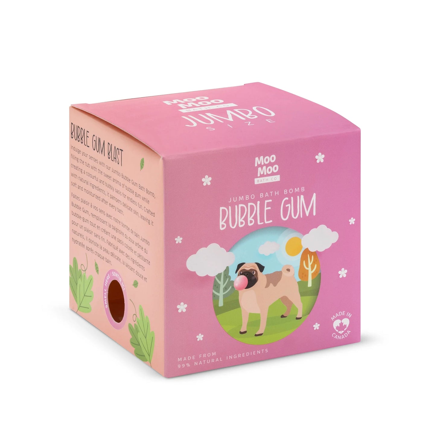 Moo Moo Bath Co   Jumbo Bath Bomb Bubble Gum 250g