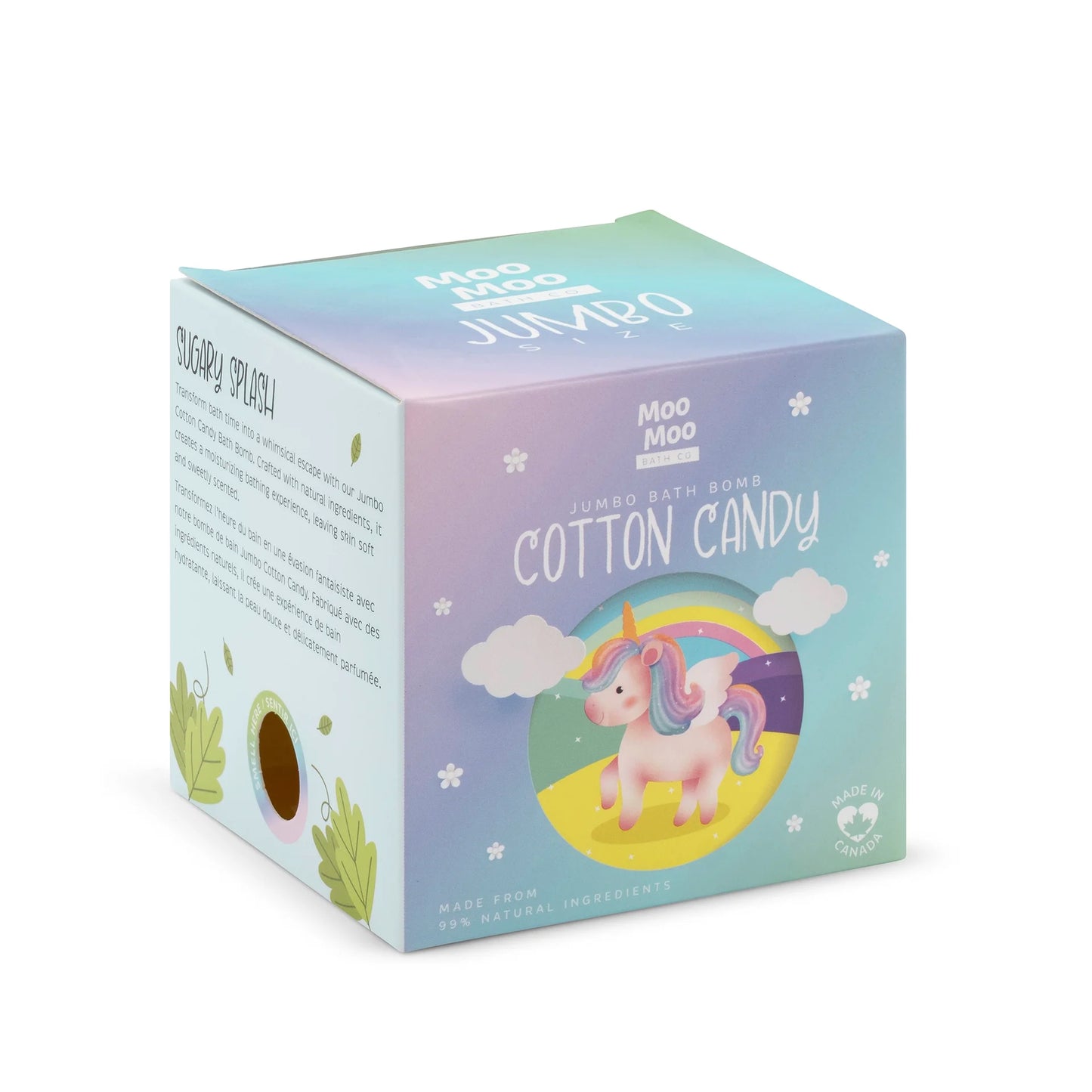 Moo Moo Bath Co   Jumbo Bath Bomb Cotton Candy 250g