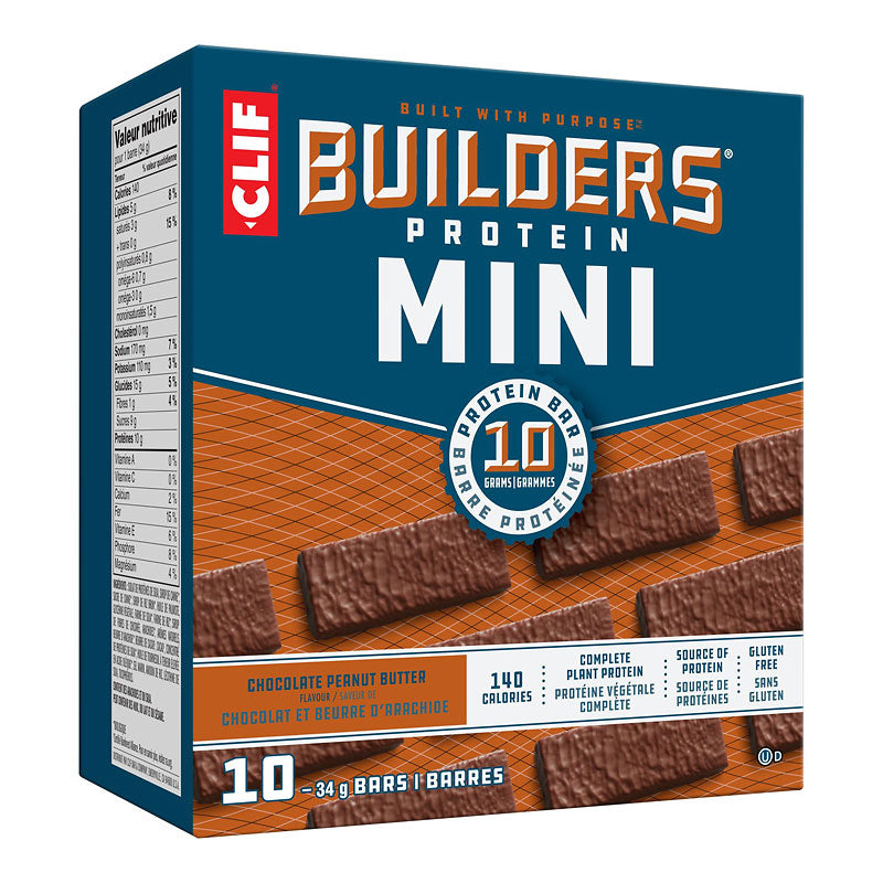 CLIF BUILDERS PROTEIN BARS  -  Builder’s Mini, Chocolate Peanut Butter    10pk
