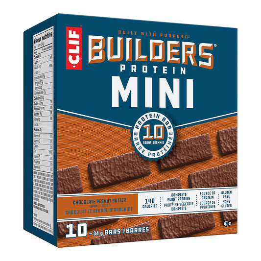 CLIF BUILDERS PROTEIN BARS  -  Builder’s Mini, Chocolate Peanut Butter    10pk