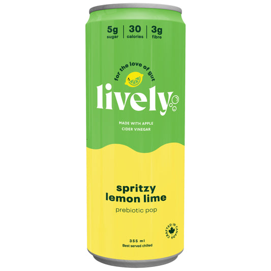 LIVELY PREBIOTIC POP -  Spritzy Lemon Lime (vegan)    355ml