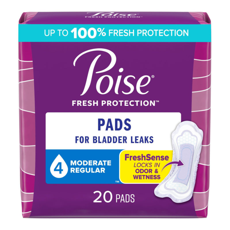 POISE PAD MODERATE ABSORBANCY 20 pack of 6
