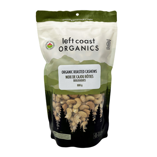 LEFT COAST   Organic Roasted Unsalted Cashews   800g