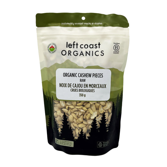 LEFT COAST   Organic Cashews, Raw Pieces   350g