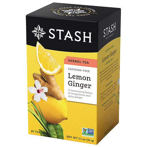 STASH TEA    Premium Caffeine Free Herbal Teas    STASH TEA    Premium Caffeine Free Herbal Teas    Lemon Ginger Tea 20bg